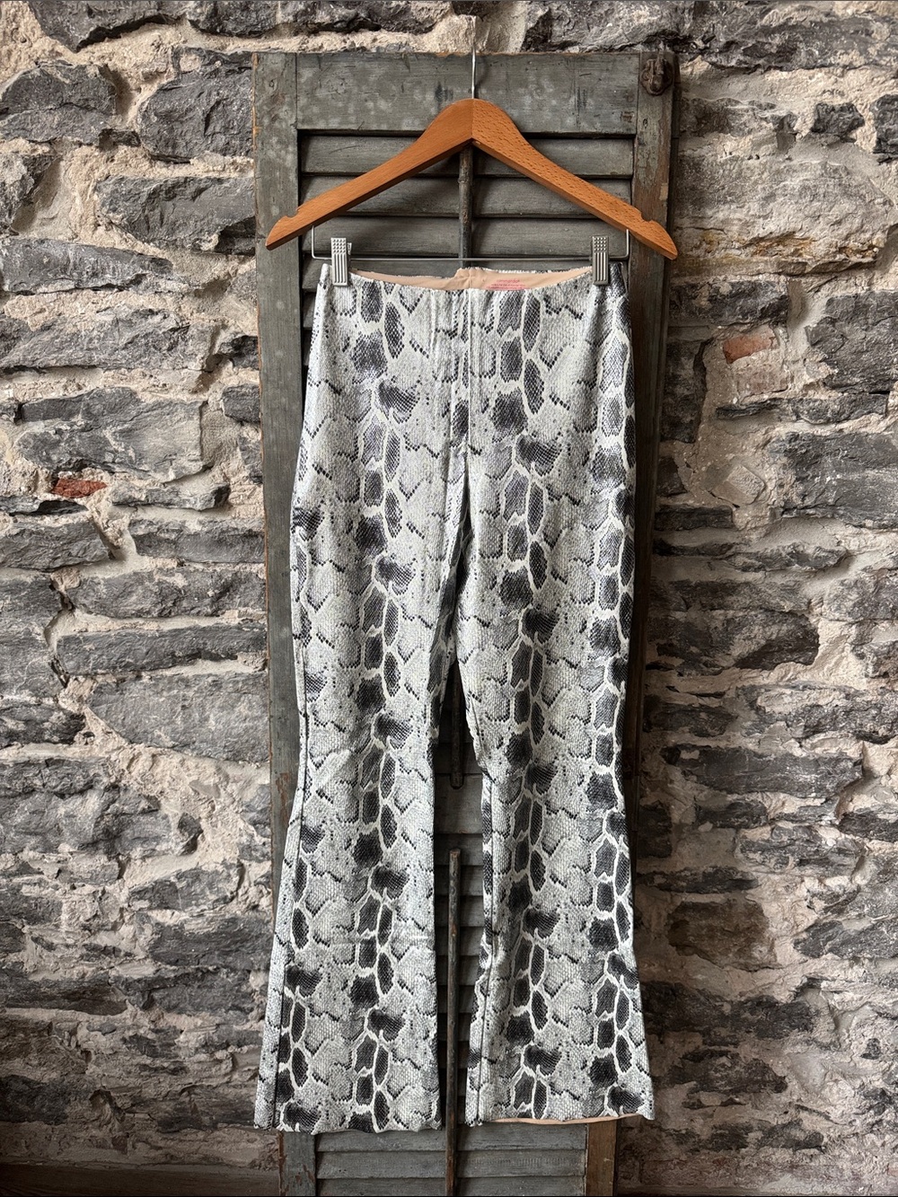 Commando Faux Leather Snake Print Flare Pants